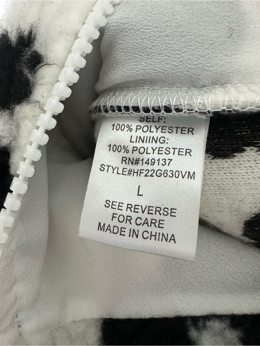 HYFVE Black and White Floral Sherpa Bomber Jacket - Picture 5 of 5